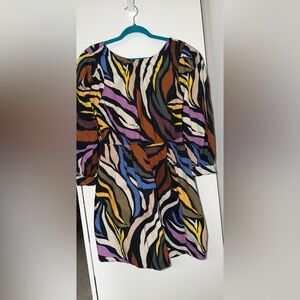 Multicolor Abstract Print Women’s Dress